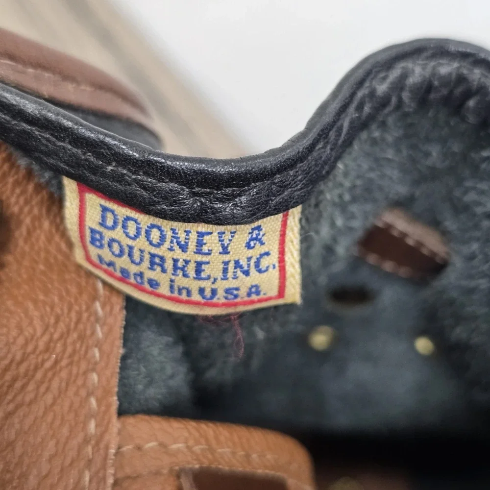 VTG Dooney & Bourke 'All Weather' Black Tan Zip-top Satchel‎ Handbag & Wallet